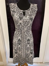 APT. 9 Women's Petite Small Black/White Paisley Summer Dress