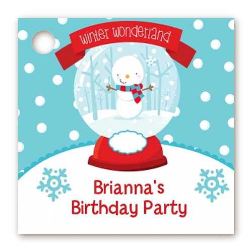 Snow Globe - Personalized Birthday Party Card Stock Favor Tags - Set of 20