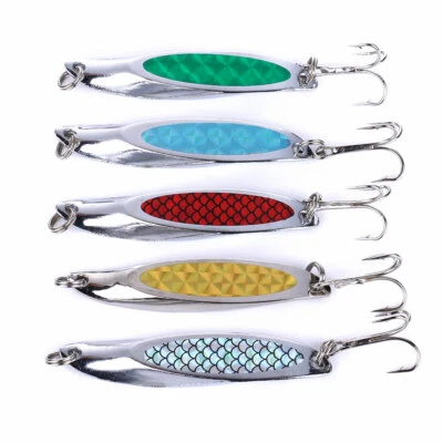5pcs Leurre de pêche Cuillier Spinner 7cm*21G Argent Poisson Nageur - Photo 1/4