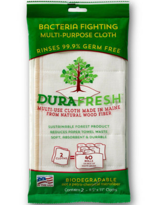 pack of 2 Wood Fiber WASH CLOTH Antimicrobial Odor-Free Mold Resistant DuraFresh