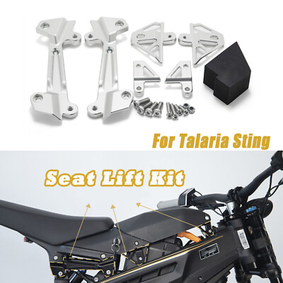 #ad MX Seat Riser Kit Silver Aluminum for Talaria Sting Electric Off road Motorcycle $89.48