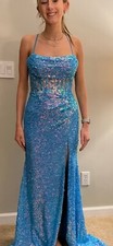 Prom Dress size 2 or small. Light blue with sparkle sequins. 