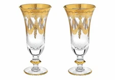 Set of 2 Interglass Italy Crystal Glasses - Clear Italian Champagne Flutes