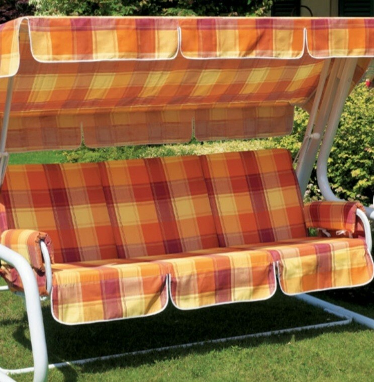 Cuscini per Dondolo cm175x55cm, sfoderabile e tettuccio per