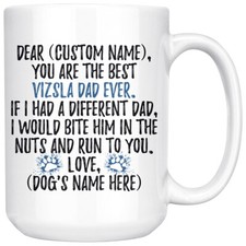 Personalized Vizsla Dog Dad Mug, Vizsla Owner Men Gifts, Vizsla Dog Daddy Mug