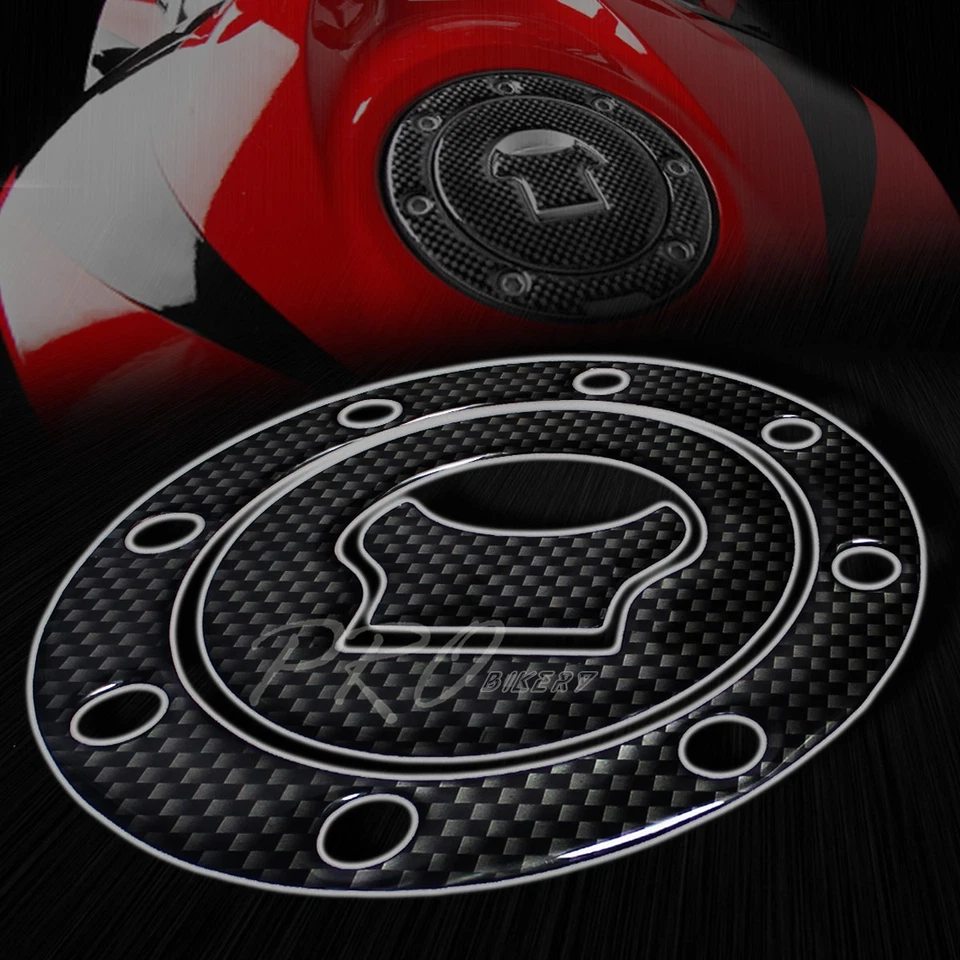 Almohadilla de tanque de combustible 3D personalizada de fibra de carbono real + cubierta de tapa de gas 87-96 GSXR-600/750/1000 Foto 2 de 4