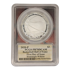 2020-P $1 Basketball Hall Of Fame - Dominique Wilkins HAND SIGNED - PR70DCAM 7B