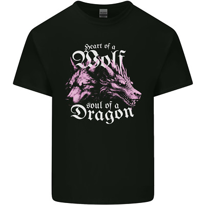 Heart Of A Wolf Soul Of A Dragon Kids Maglietta Childrens