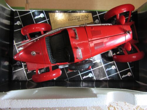 A24 Vintage Burago 3008 Italia Alfa Romeo 2300 Ragno 1932 Rosso 1:18 + Scatola - Foto 14 di 24