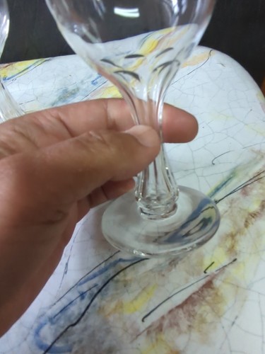 Vintage Hollow stein Wine Glass Champagne Wine Glasses Set Of 5 - Picture 9 of 16