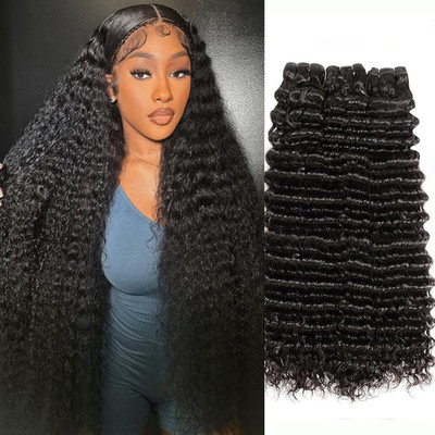 Selina Deep Wave 3 Bundles Human Hair 18 20 22 Inch Curly Bundles 100