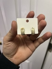 Stainless Steel Hoop Earrings Women Gold-Plated, Anti-Tarnish,