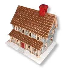 Vintage 1980 Byron Molds Colonial House Lighted Christmas Village Decoration 6''