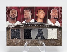 2007-08 UD RARE Remnants Miami QUAD GAME WORN SHAQUILLE WADE COOK MOURNING /50