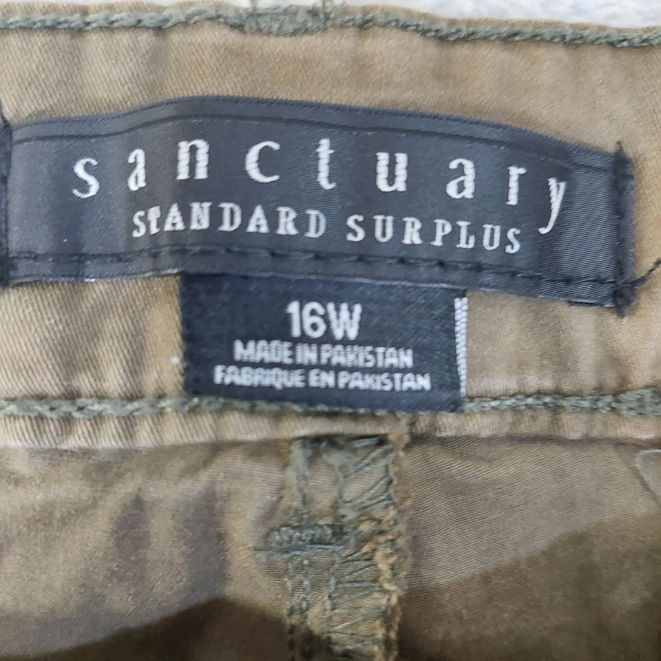 Sanctuary Standard Surplus Olive Green Cargo Pants Womens Size 16W - Image 3 of 4