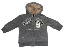 Children  s Place Kids Sherpa Lined Hooded Jacket Gray 24m