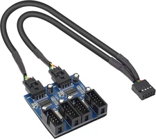 Motherboard USB 9 Pin Header Hub Male 1 to 2/4 Female USB 2.0 Splitter Extension