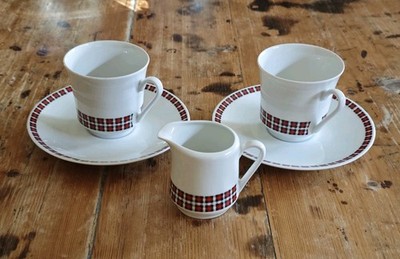 Winterling Röslau Bavaria   Kaffeeset 3 tlg.   Vintage 60er/70er   Karodekor