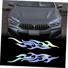 2 Pcs 40cm Flame Reflective Sticker for Car Flame Racing Sports Stripe Decal