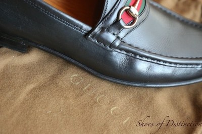 Gucci Schwarz Leder Silber Bit Halbschuhe Schuhe Herren UK 7 E US 8 EU 41