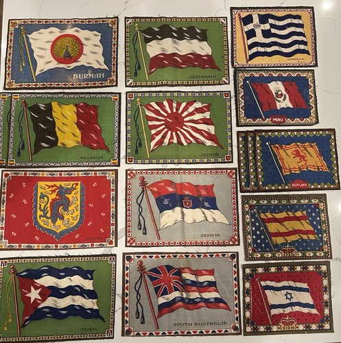 Konvolut 41 Murad Flag Filze (4 ohne Flagge) von 1910 - Zigarrenetui Futter - Bild 1 von 23