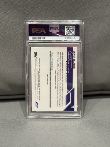 Oliver Bearman 2023 Topps Chrome Formula 1 #71 Pink Refractor 106/250 PSA 9 - Picture 3 of 3