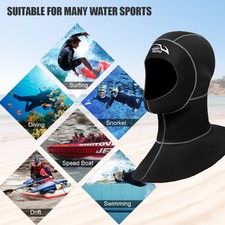 Diving Hat 3mm Neoprene Beach Water Hat Thermal Wetsuit Cap High Elastic Ca UWGB