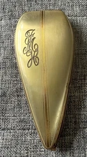 TEARDROP SPEARHEAD  Elgin American 1930s Art Deco VTG Compact Gild w/ contents