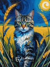 Cat Animal Artwork Digital Product HD Image Picture Photo Wallpaper for Print