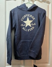 Converse All Star Navy Dark Blue Sweatshirt Hoodie Boys/Girls Youth Size L 12-13