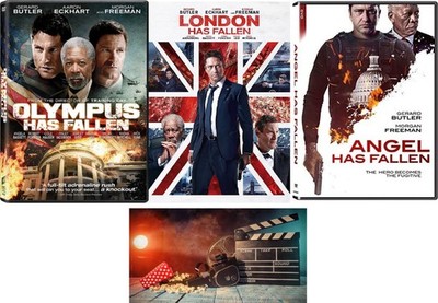 Olympus Has Fallen / London Has Fallen / Angel Has Fallen 3 DVD Set w Bonus Card