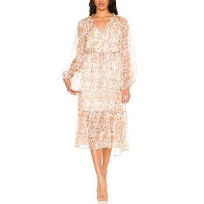 Minkpink 'Moyne' White Cotton Midi Dress Size XS