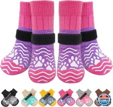 PUPTECK Anti-Slip Dog Socks & Shoes with Grippers for Hardwood Floors - Prevents