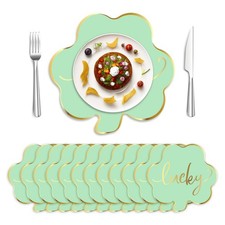 50 Pcs St. Patrick's Day Paper Placemats Disposable Place Mat Mint Green Lucky S