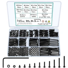765 Pcs M3 Screws Bolts and Nuts Assortment Kit, Small Hex Socket Head Cap