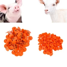 Pig Round Ear Tag, 001-100 Numbers Livestock Ear Tag Convenient Identificatio...