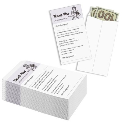 Geyee 100 Pack Housekeeping Thank You Tip Envelopes, Cash Self Small, White 