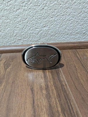 #ad VINTAGE GREG NORMAN THE SHARK BELT BUCKLE GW 16 $39.99