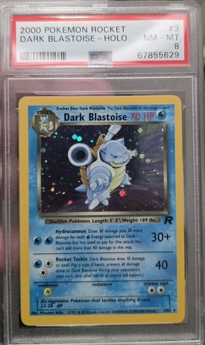 Pokemon Dark Blastoise Holo Rare 3/82 Team Rocket PSA8