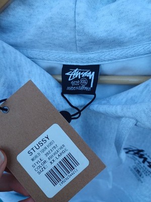 Stussy World Tour Pullover Hoodie Ash Heather Size XXL NEW #0773