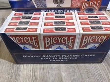 12 x ALL RED Bicycle Standard 808 Rider Back Poker Playing Cards
