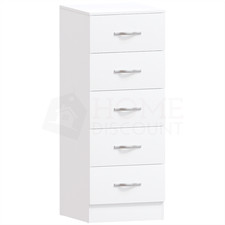 Adtrad DUO White - Narrow Chest Of Drawers - 6 Drawer Chest - German Made Quality - Modern Metal Handles - Flat Packed For Home Assembly … 27 Modern Riano Wooden 5 Drawer Narrow Chest of Drawers Storage Cabinet Furniture