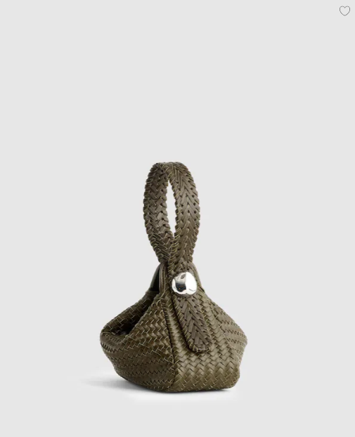BEST DEAL Madewell The Sculpted Metal Wristlet Bag - faded olive