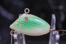 Vtg Padre Island Co "PICO PERCH FLOATER"  Spotted Perch LURE TRANSPARENT GREEN