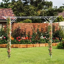 Outdoor Garden Trellis White Garden Trellis Steel Yard Climbing Plants Rack NEW