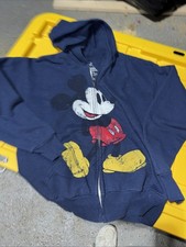 Disney  s Mickey Mouse Navy Blue Zip Up Size Large Sweatshirt Kids