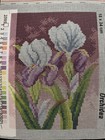 Printed needlepoint tapestry canvas only 7x9.5 inch Orchidea Irises