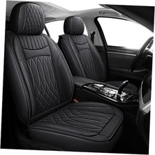 Leather Car Seat Covers Waterproof Faux Leather Seat Covers for Full Set Black