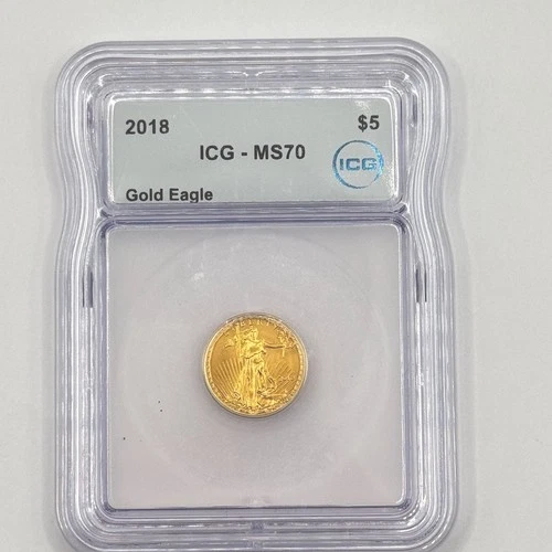 2018 $5 American Gold Eagle ICG MS70 - 1/10 Oz Gold - FREE SHIPPING!