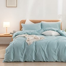 Duvet Cover Set 100 California King 104" x 98" Hushed Green No Comforter 